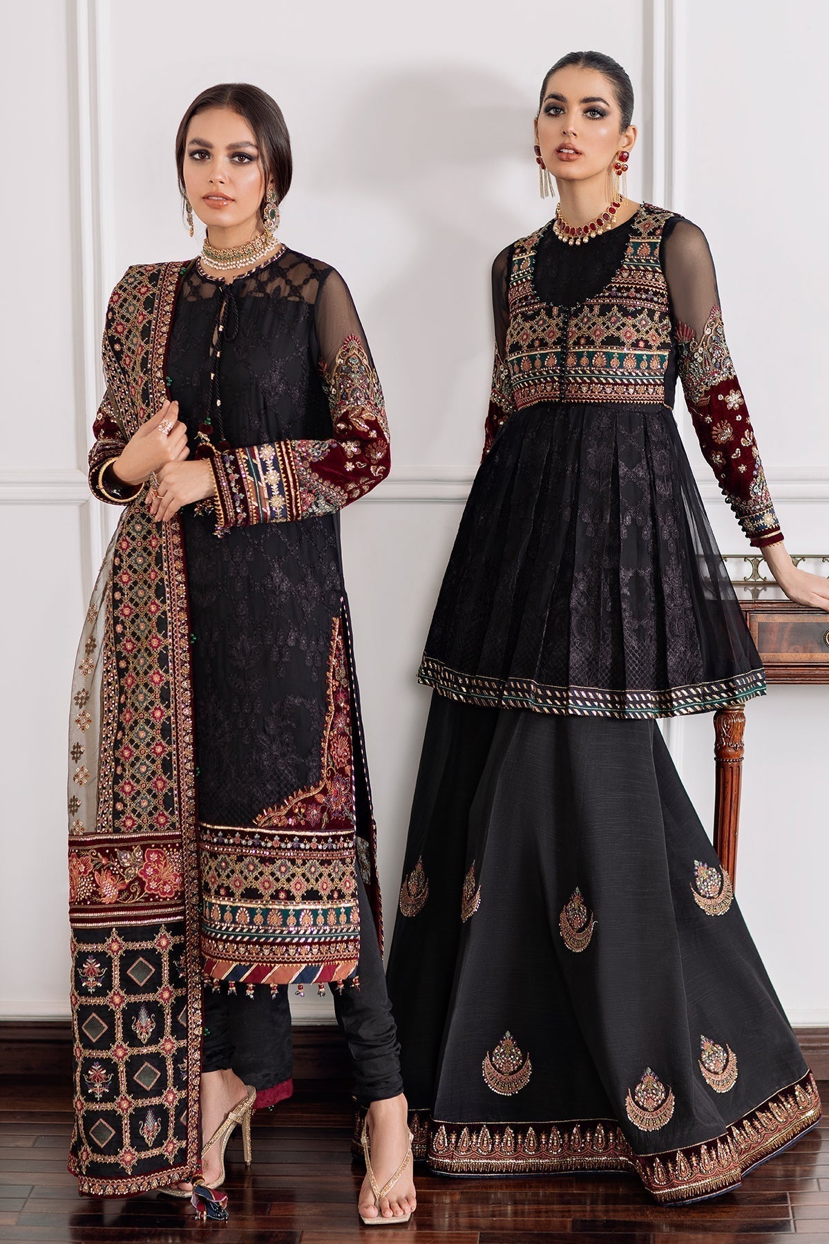 BAROQUE-EMBROIDERED CHIFFON CH09-04 - House Of Hania