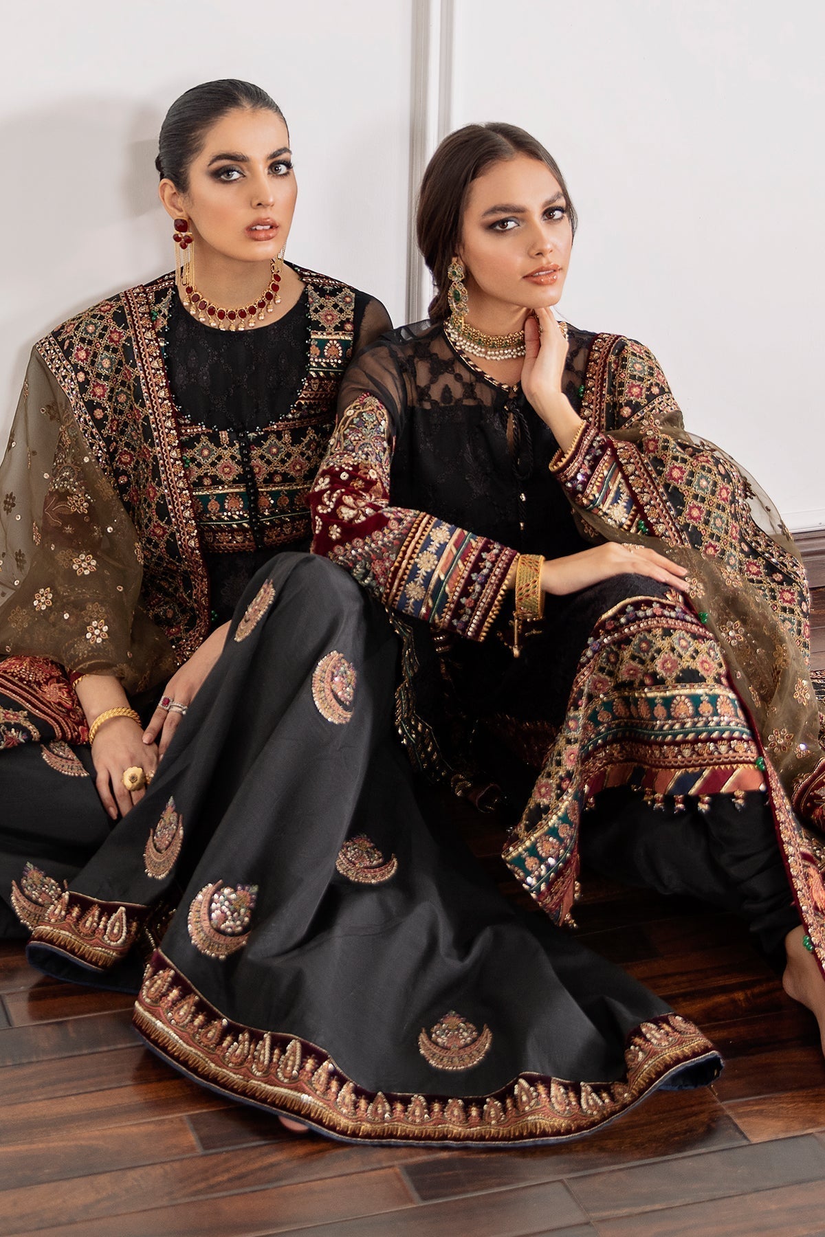 BAROQUE-EMBROIDERED CHIFFON CH09-04 - House Of Hania