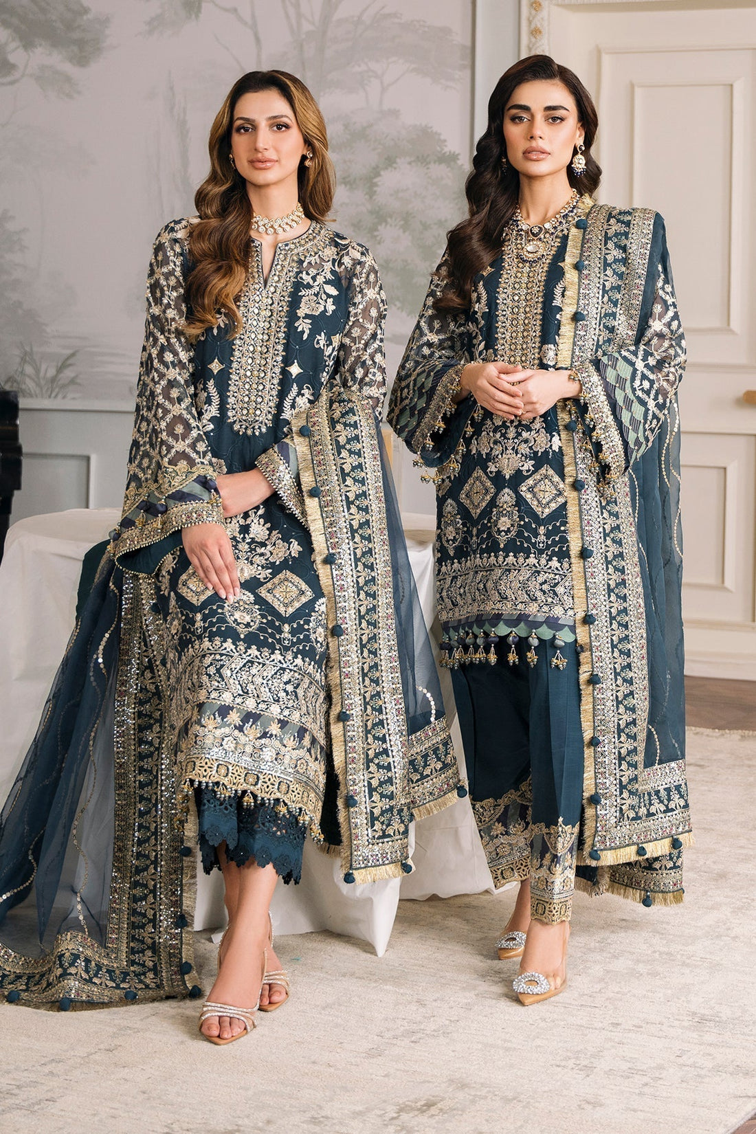 BAROQUE |EMBROIDERED CHIFFON CH12-01 - House Of Hania