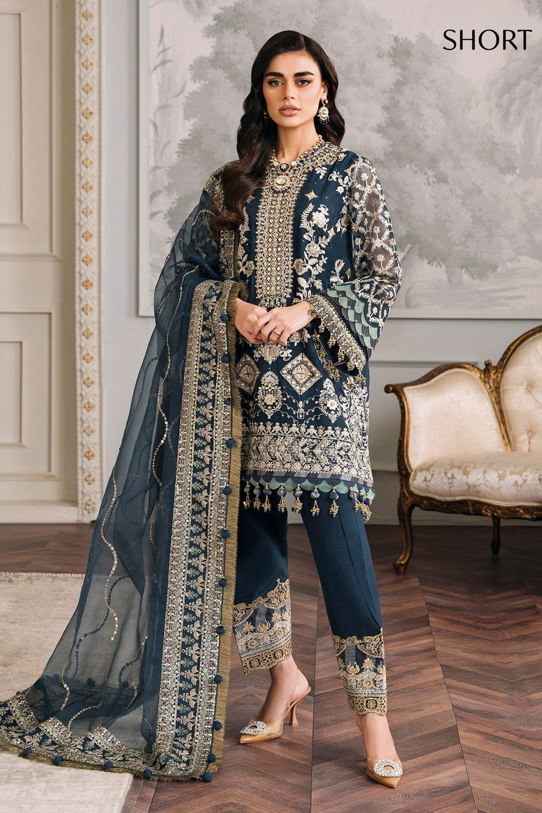 BAROQUE |EMBROIDERED CHIFFON CH12-01 - House Of Hania