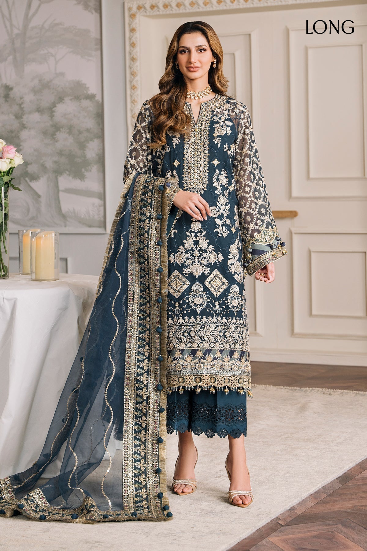 BAROQUE |EMBROIDERED CHIFFON CH12-01 - House Of Hania