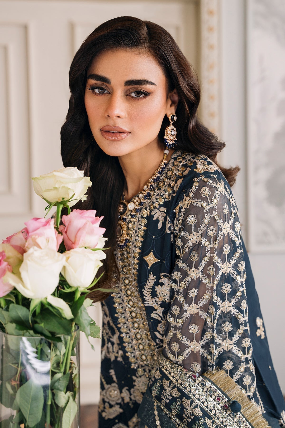 BAROQUE |EMBROIDERED CHIFFON CH12-01 - House Of Hania