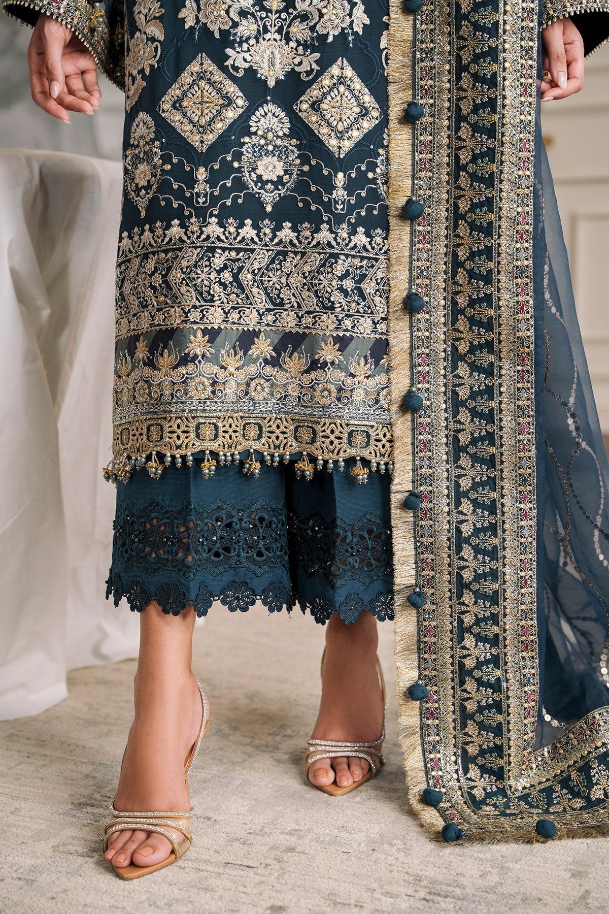 BAROQUE |EMBROIDERED CHIFFON CH12-01 - House Of Hania