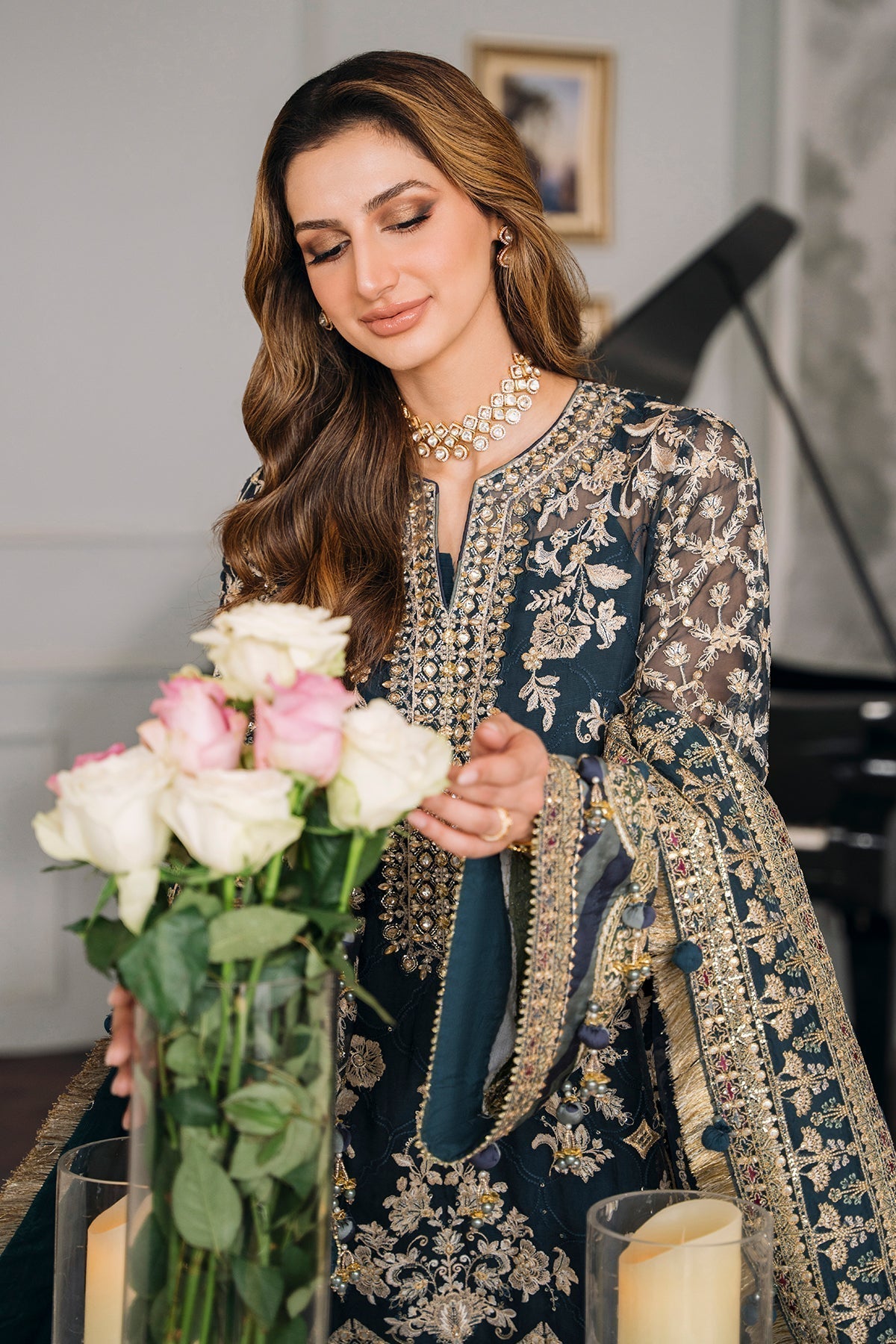 BAROQUE |EMBROIDERED CHIFFON CH12-01 - House Of Hania