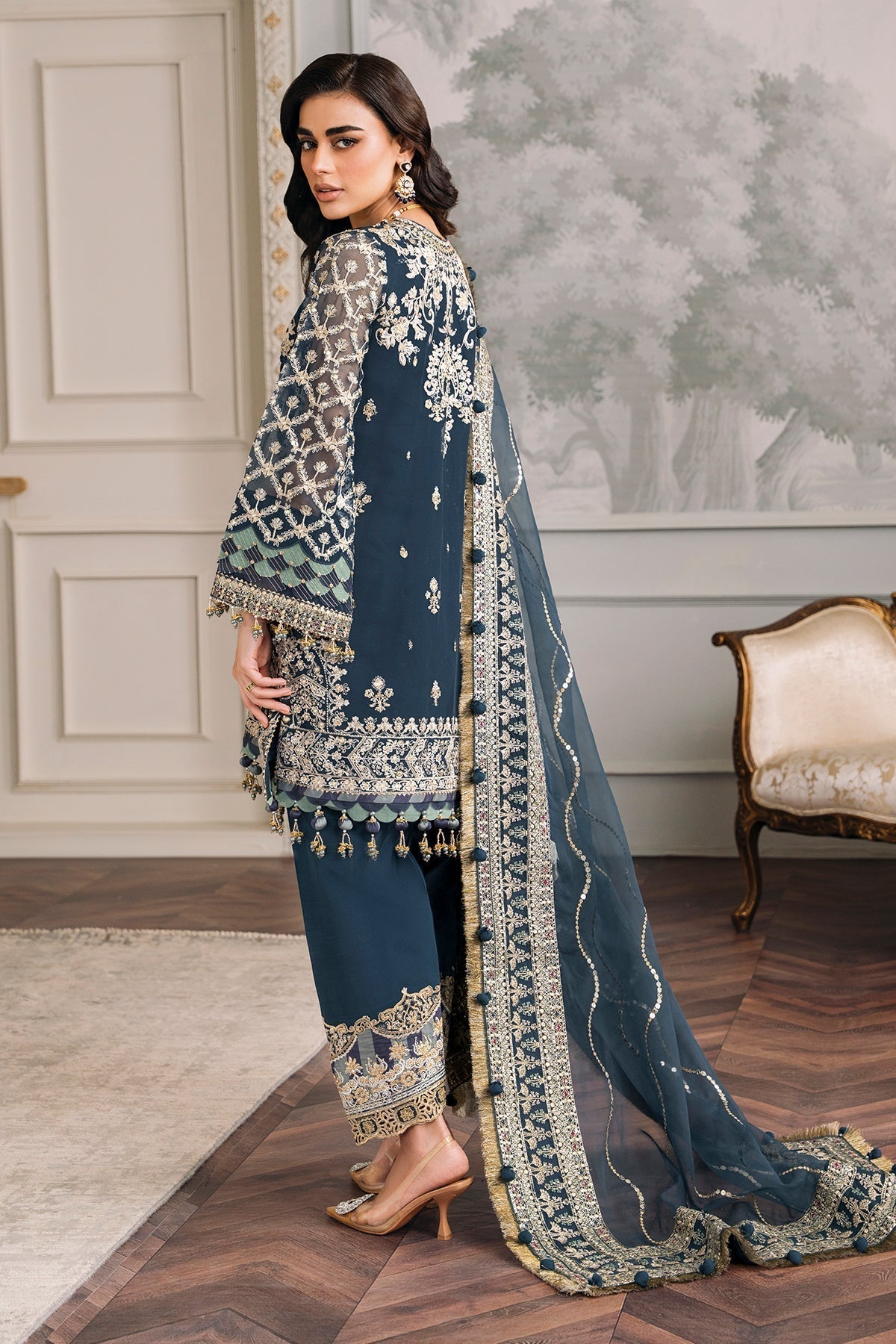 BAROQUE |EMBROIDERED CHIFFON CH12-01 - House Of Hania