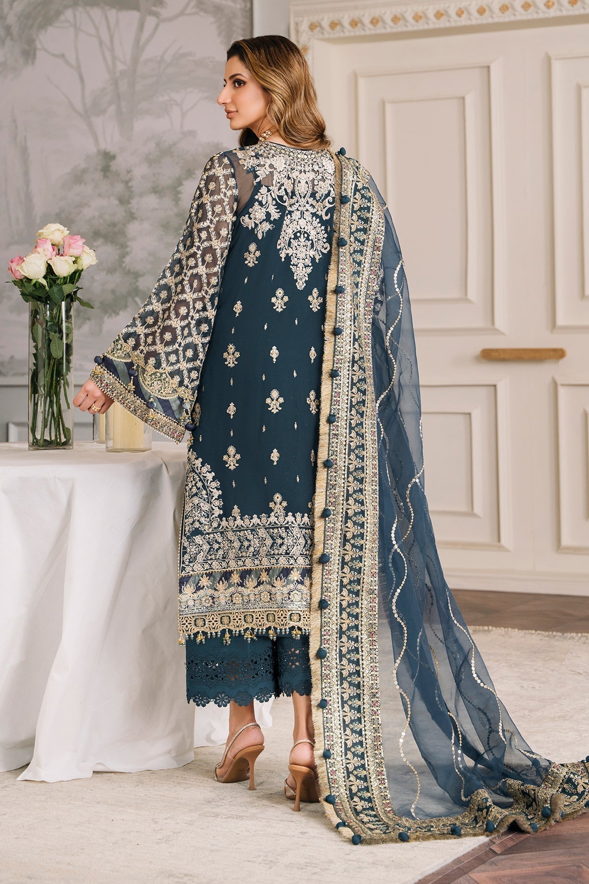 BAROQUE |EMBROIDERED CHIFFON CH12-01 - House Of Hania