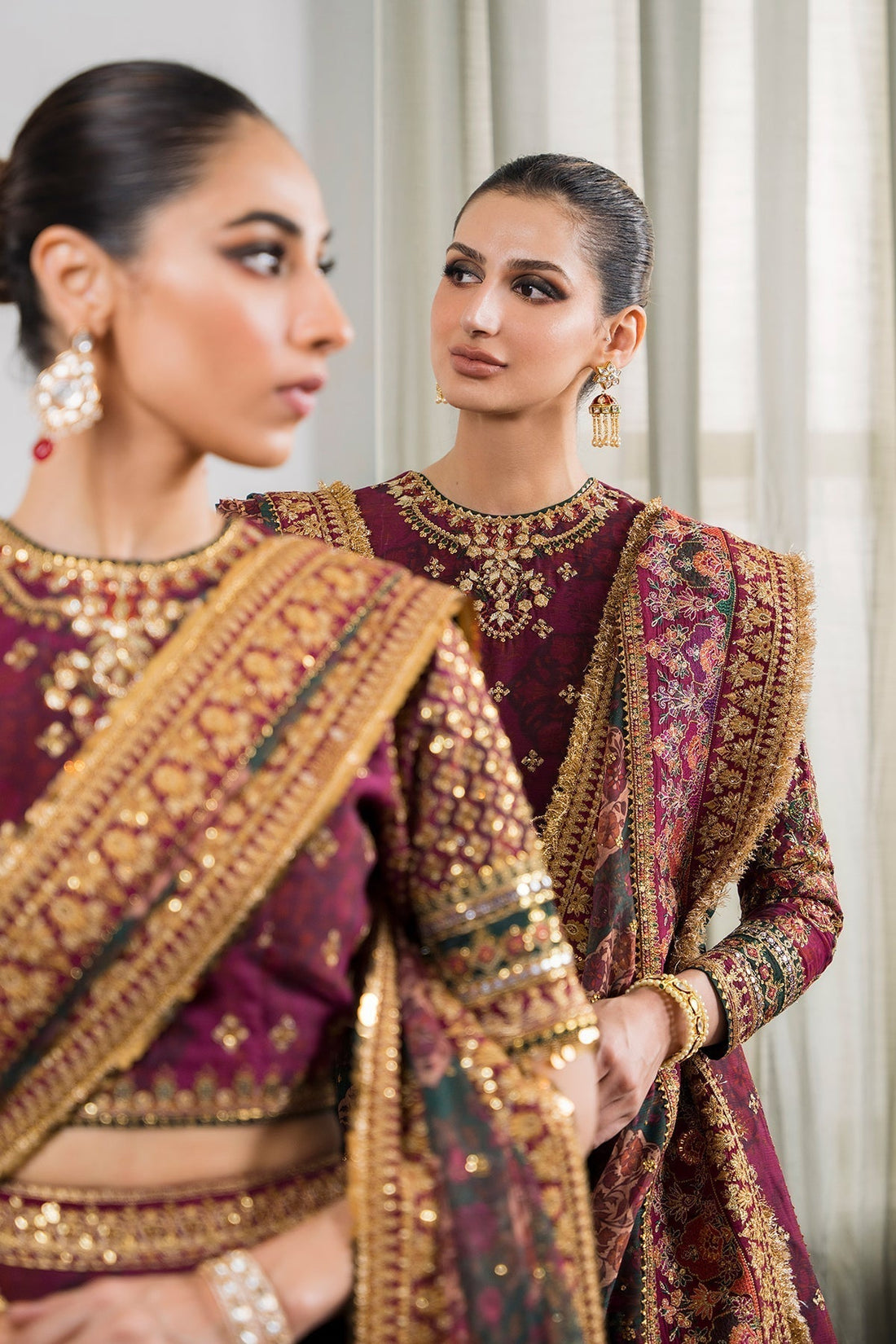 BAROQUE | EMBROIDERED CHIFFON CH12-03 - House Of Hania