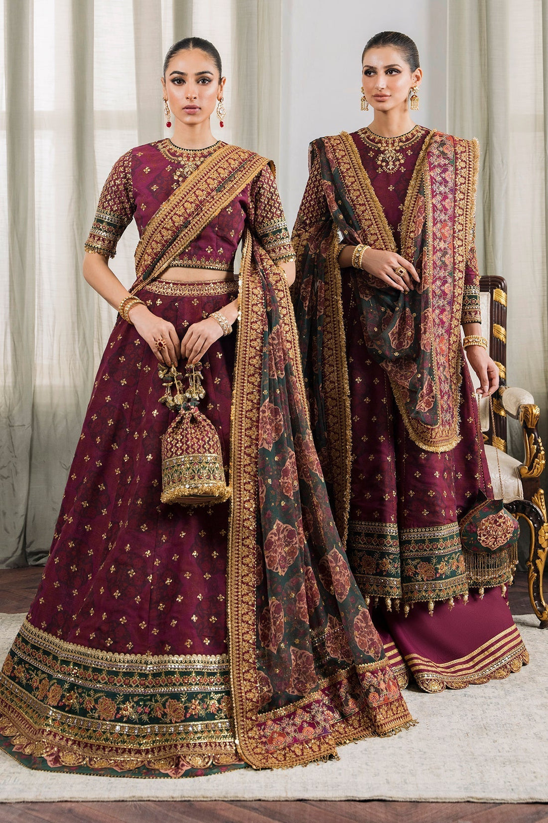 BAROQUE | EMBROIDERED CHIFFON CH12-03 - House Of Hania