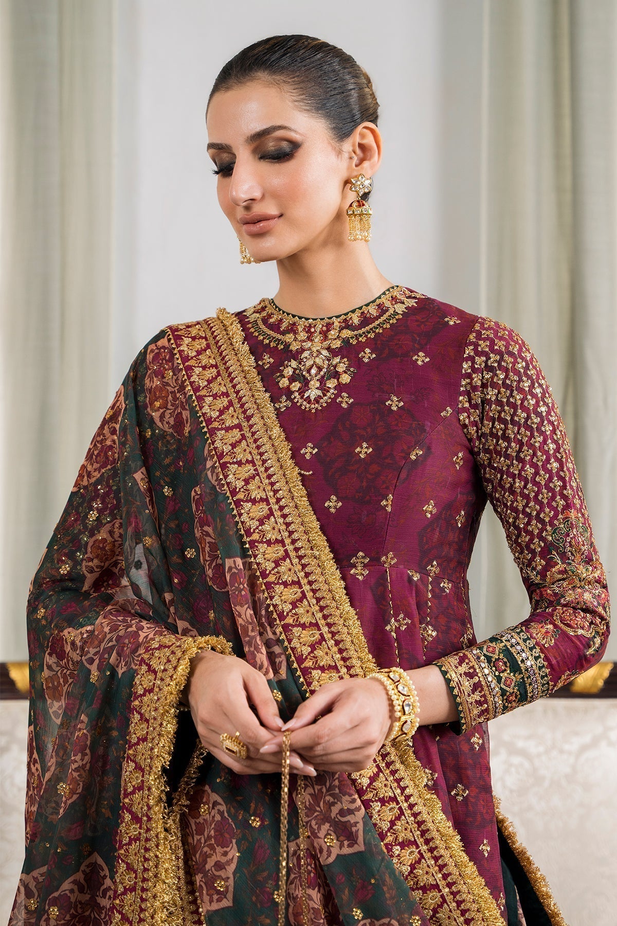 BAROQUE | EMBROIDERED CHIFFON CH12-03 - House Of Hania