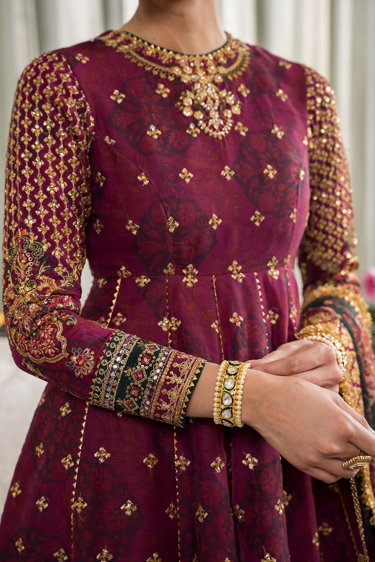 BAROQUE | EMBROIDERED CHIFFON CH12-03 - House Of Hania