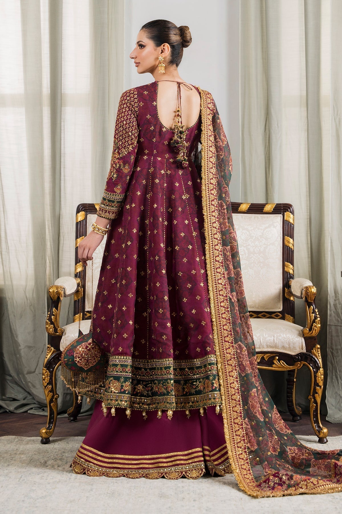 BAROQUE | EMBROIDERED CHIFFON CH12-03 - House Of Hania