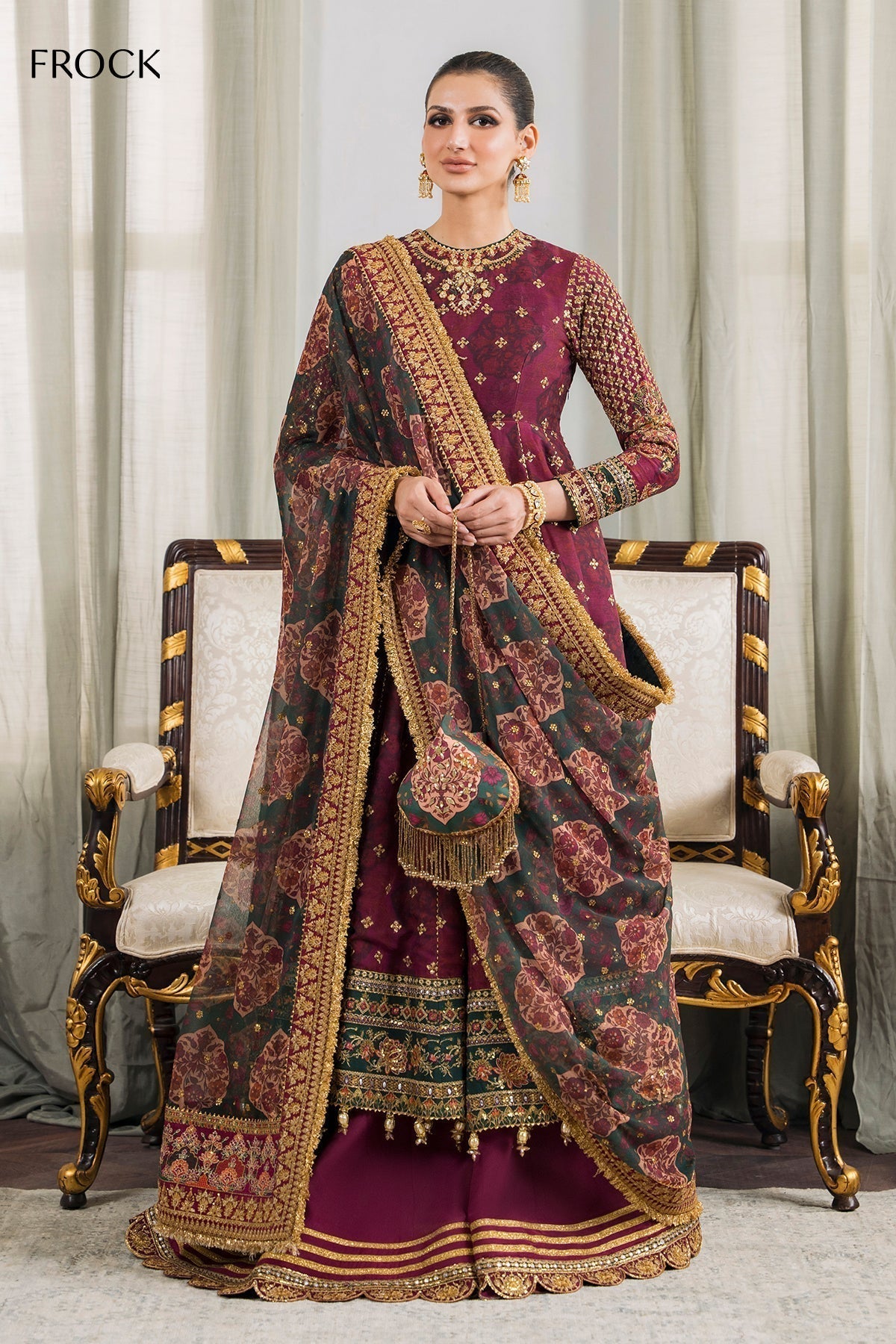 BAROQUE | EMBROIDERED CHIFFON CH12-03 - House Of Hania