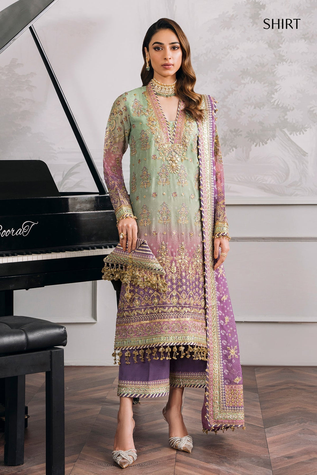BAROQUE | EMBROIDERED CHIFFON CH12-08 - House Of Hania