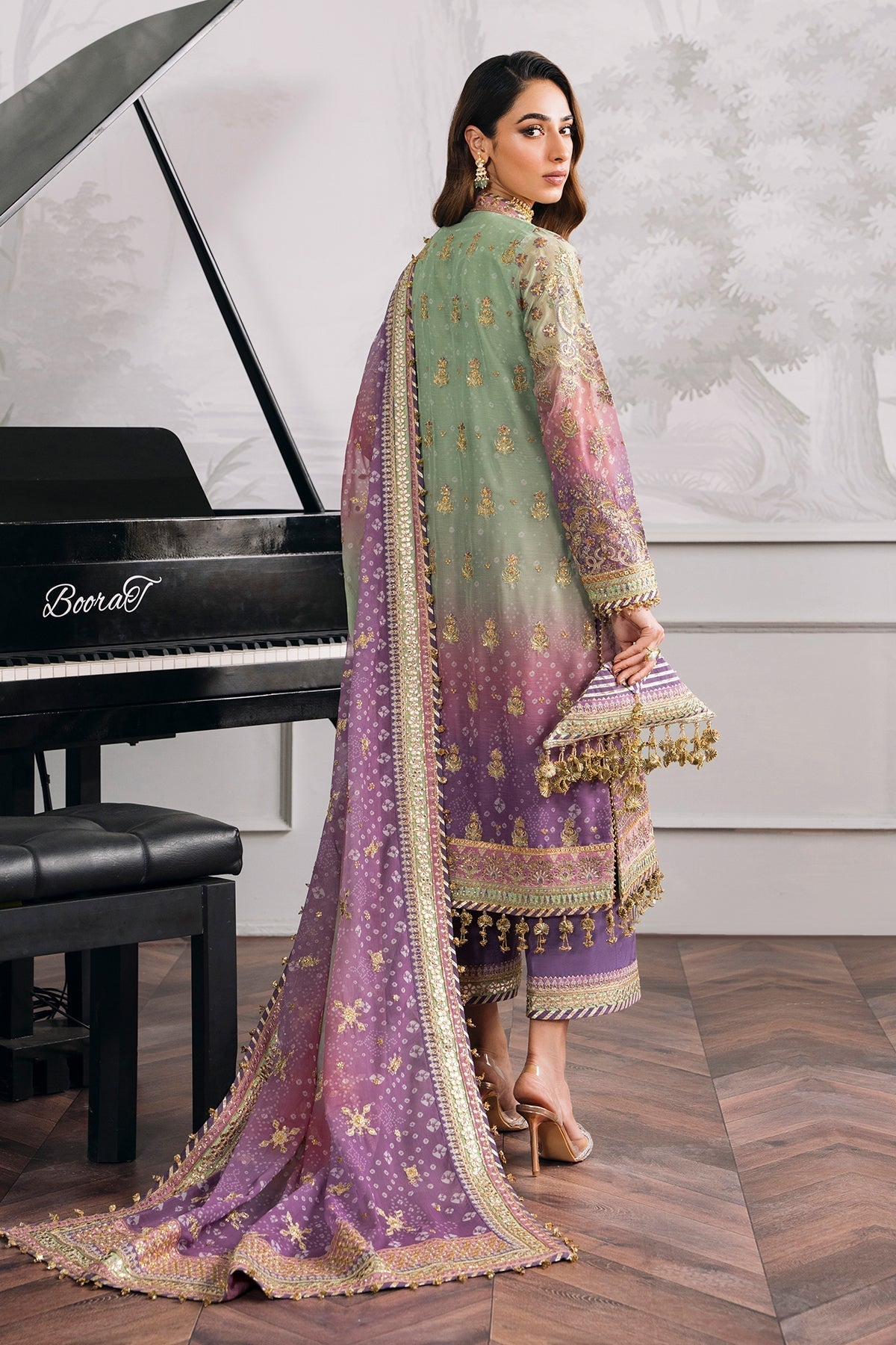BAROQUE | EMBROIDERED CHIFFON CH12-08 - House Of Hania