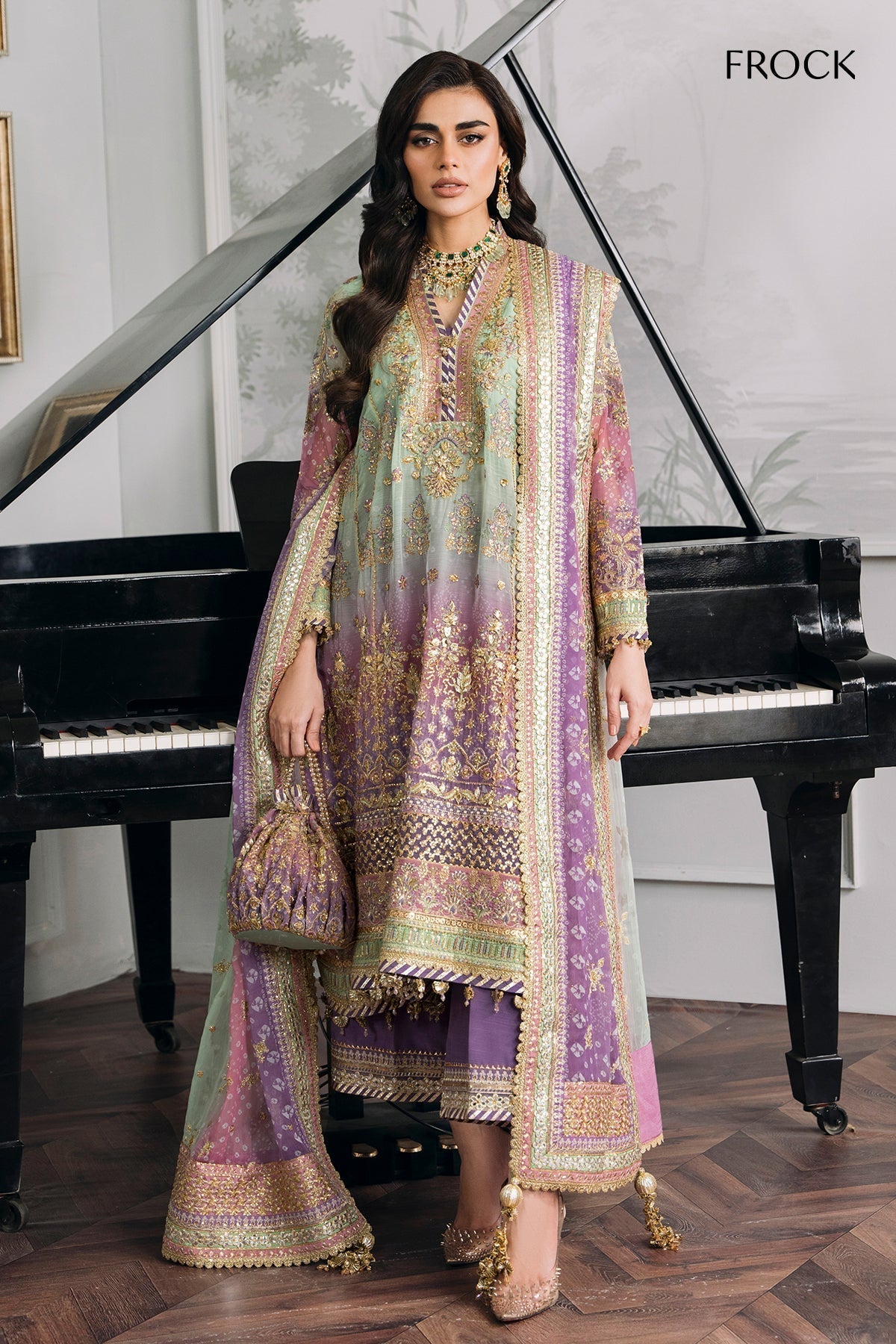 BAROQUE | EMBROIDERED CHIFFON CH12-08 - House Of Hania