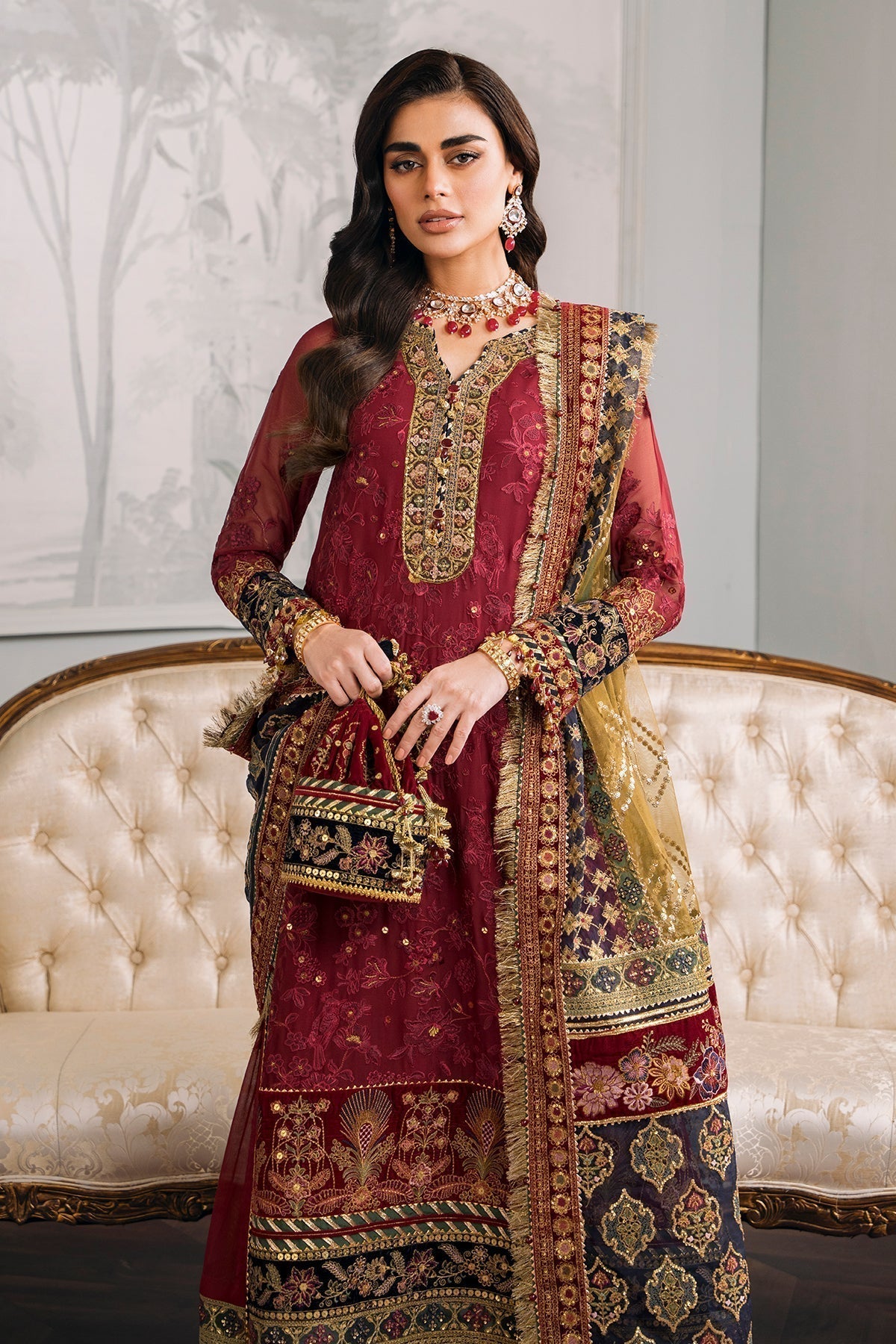 BAROQUE | EMBROIDERED NET CH12-07 - House Of Hania