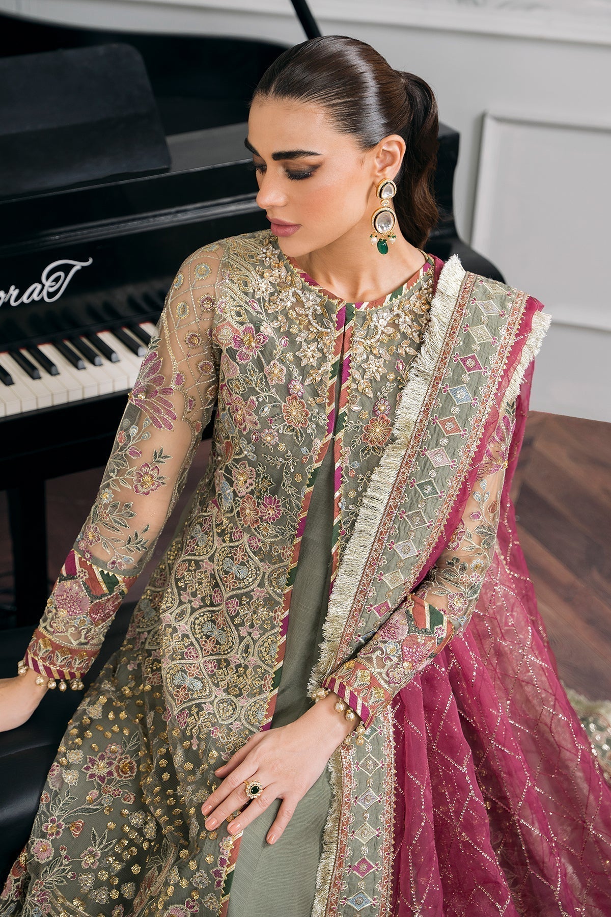 BAROQUE | EMBROIDERED NET CH12-07 - House Of Hania