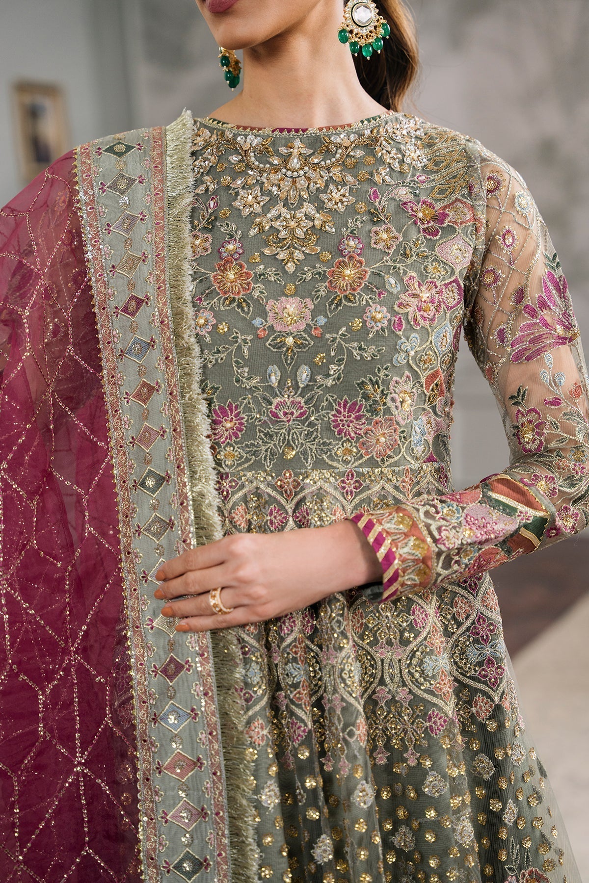 BAROQUE | EMBROIDERED NET CH12-07 - House Of Hania