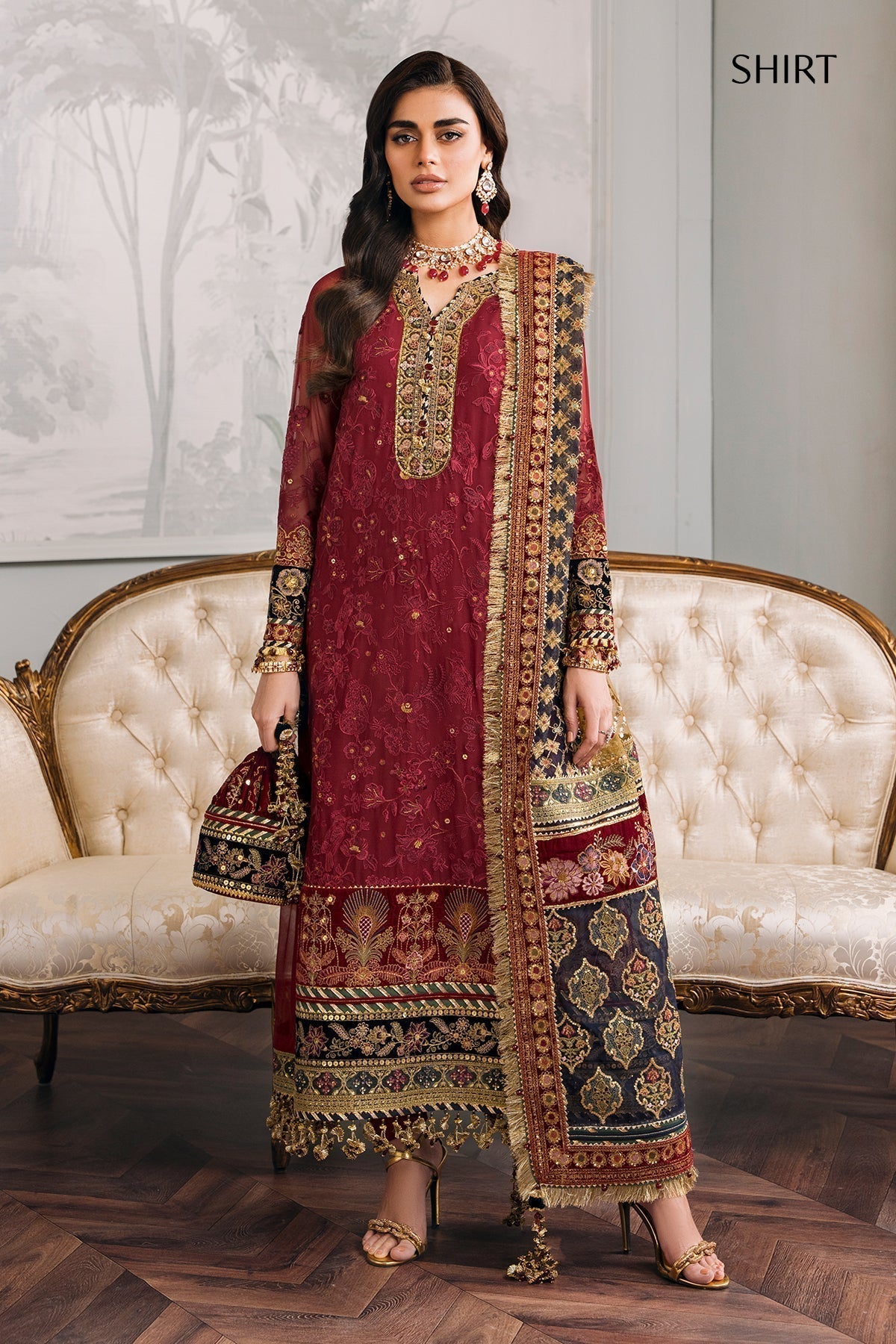 BAROQUE | EMBROIDERED NET CH12-07 - House Of Hania