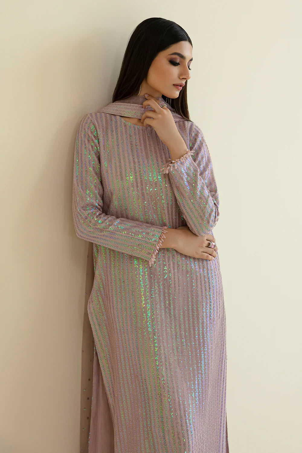 BAROQUE | EMBROIDERED NET UF-384 - House Of Hania