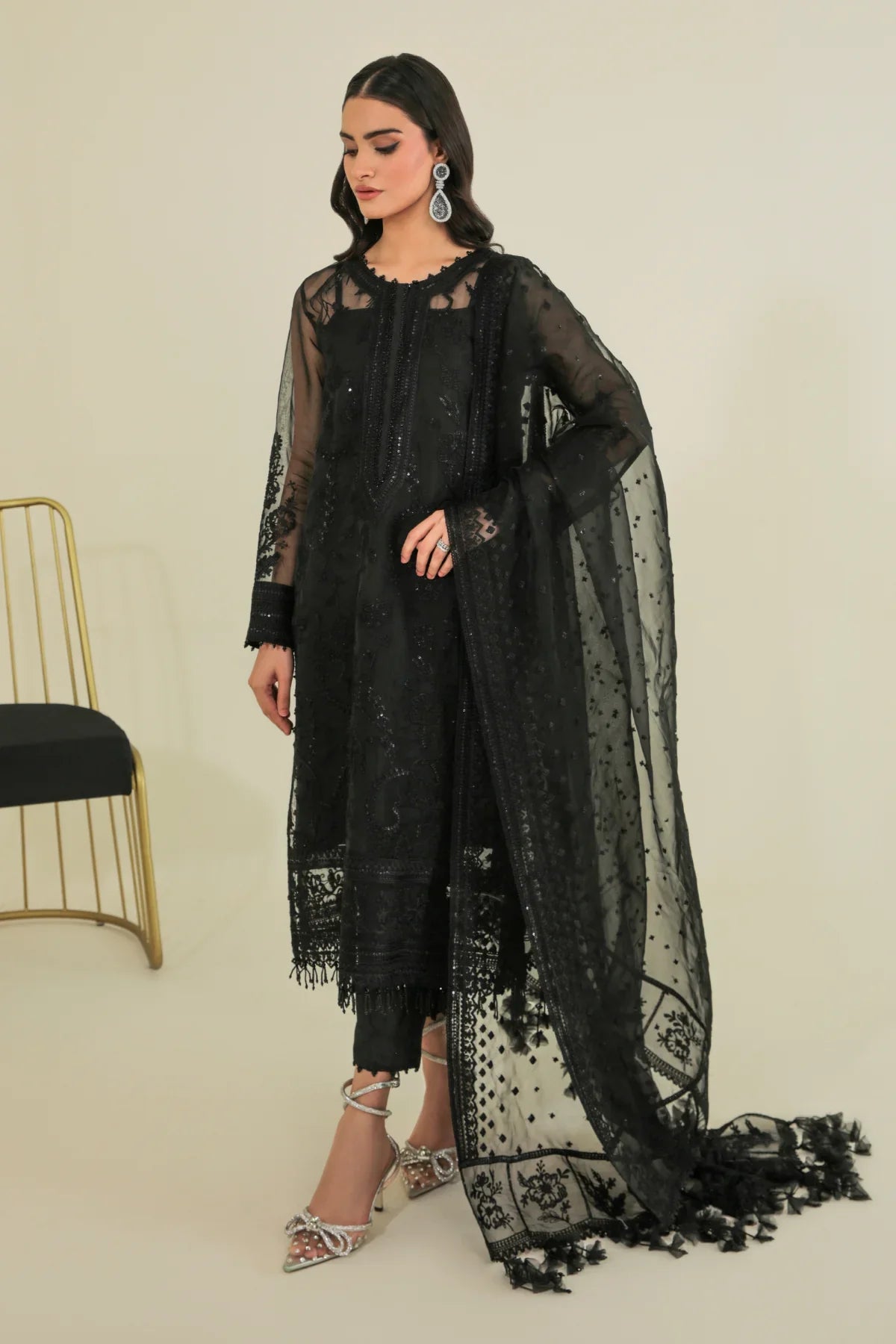 BAROQUE | EMBROIDERED ORGANZA UF-235 - House Of Hania