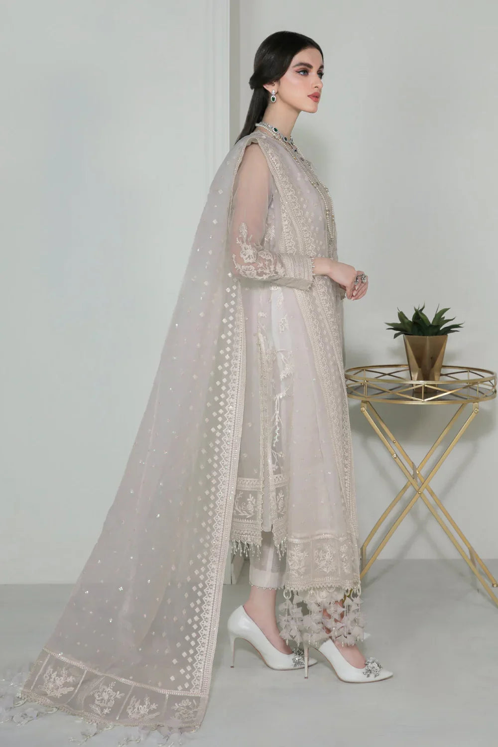 BAROQUE | EMBROIDERED ORGANZA UF-235 - House Of Hania