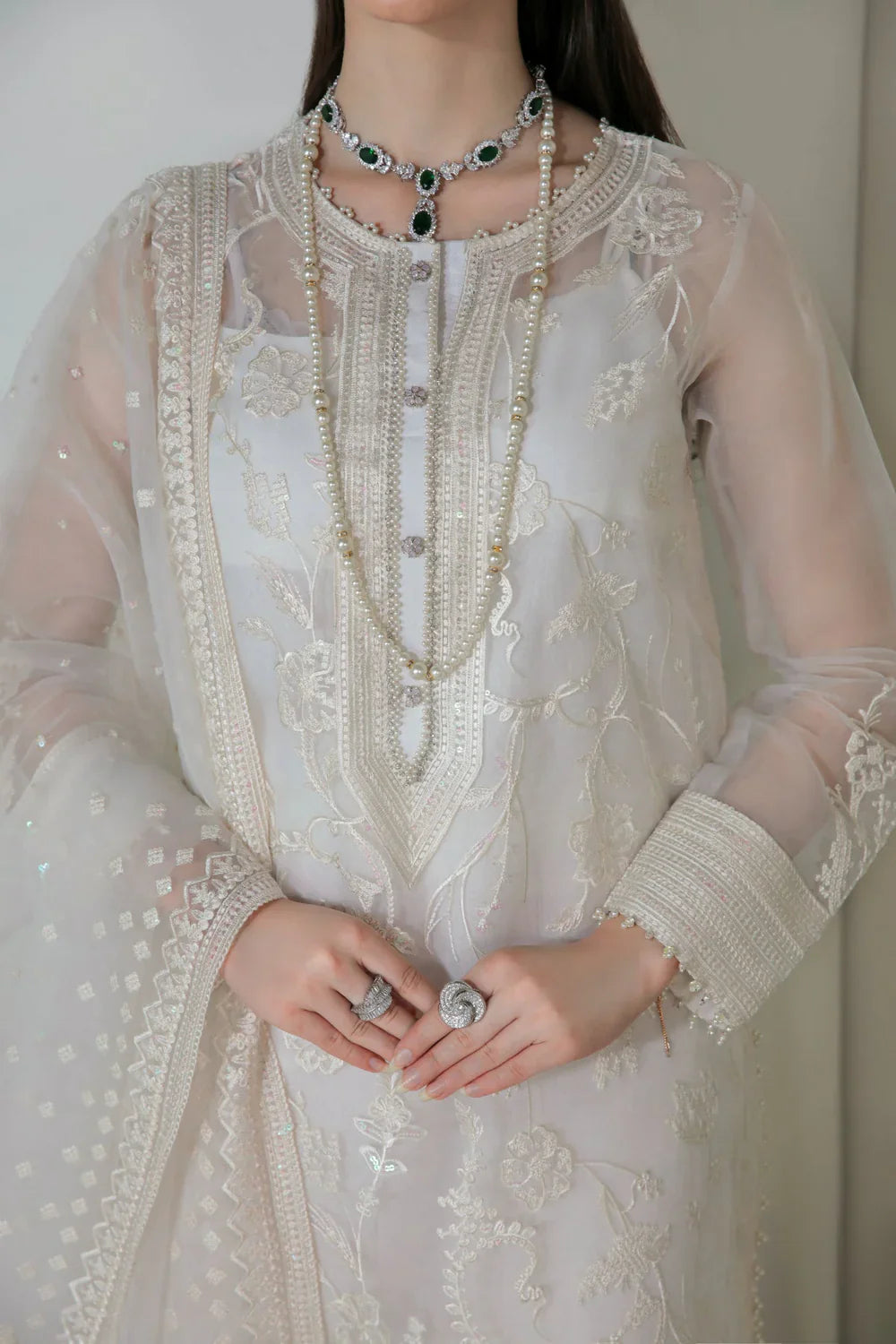 BAROQUE | EMBROIDERED ORGANZA UF-235 - House Of Hania