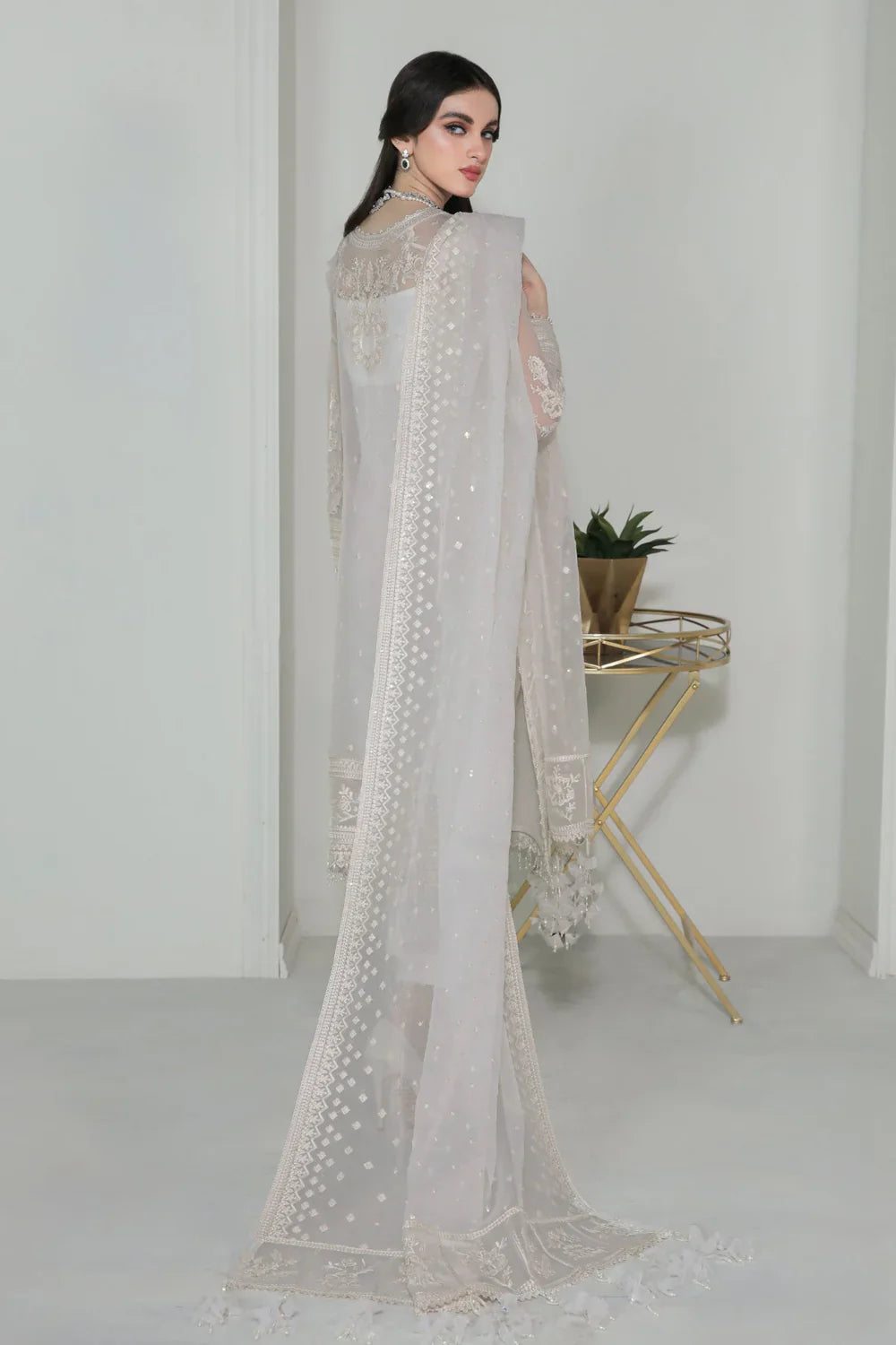 BAROQUE | EMBROIDERED ORGANZA UF-235 - House Of Hania