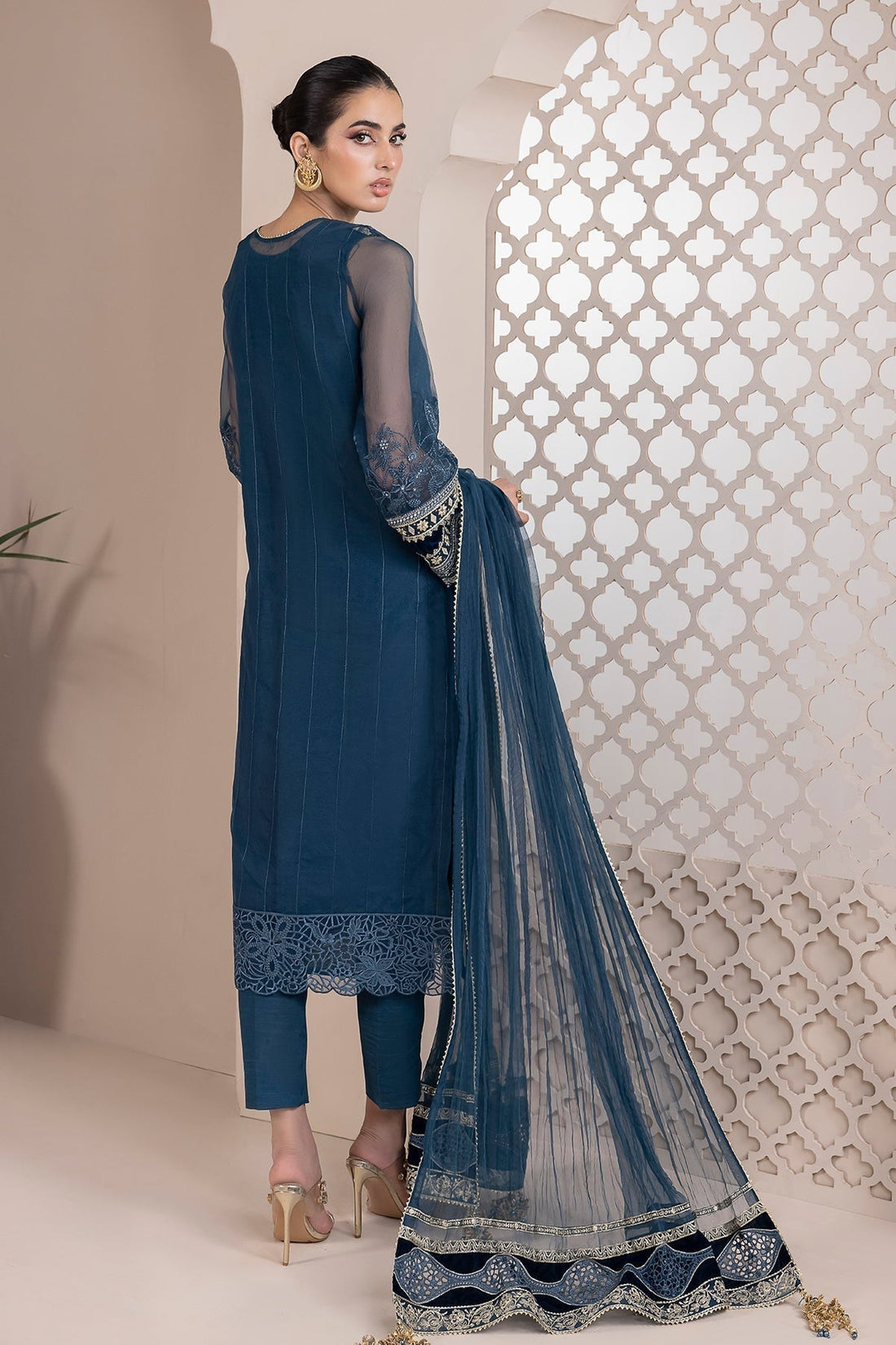 BAROQUE-EMBROIDERED ORGANZA UF-413 - House Of Hania