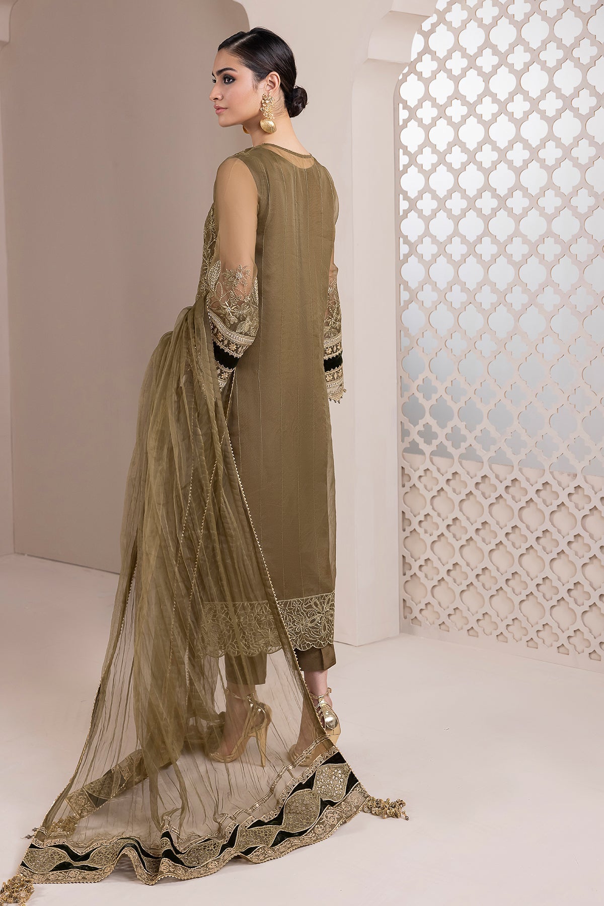 BAROQUE-EMBROIDERED ORGANZA UF-414 - House Of Hania