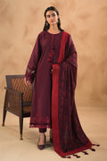 BAROQUE-EMBROIDERED SLUB KHADDAR UF-477 - House Of Hania