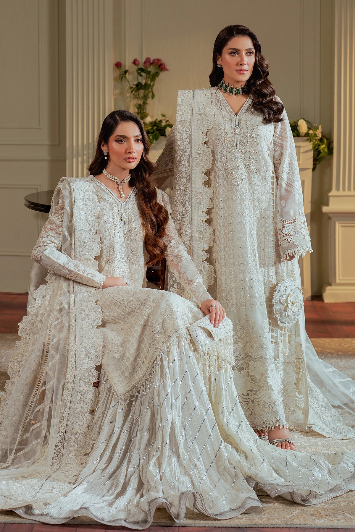 BAROQUE__EMBROIDERED CHIFFON CH13-02 STITCHED - House Of Hania