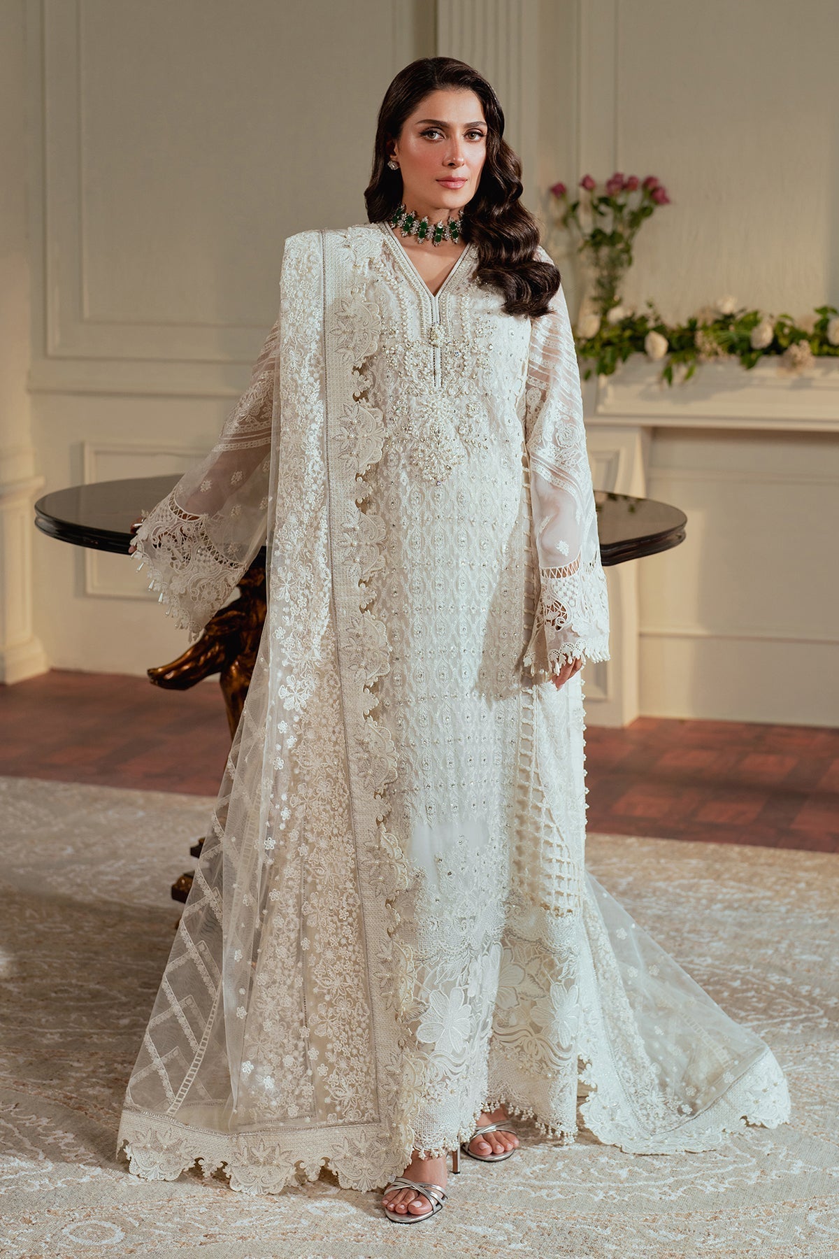 BAROQUE__EMBROIDERED CHIFFON CH13-02 STITCHED - House Of Hania