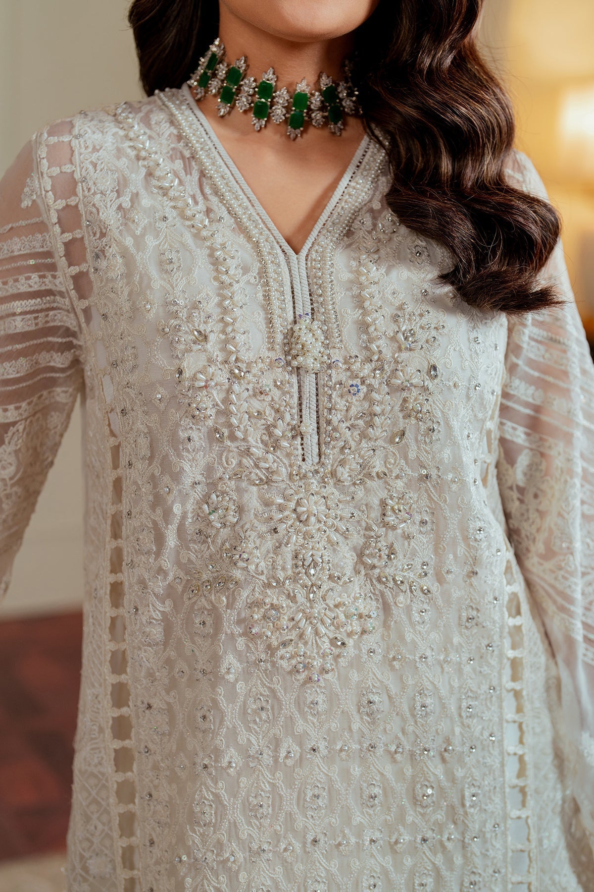 BAROQUE__EMBROIDERED CHIFFON CH13-02 STITCHED - House Of Hania