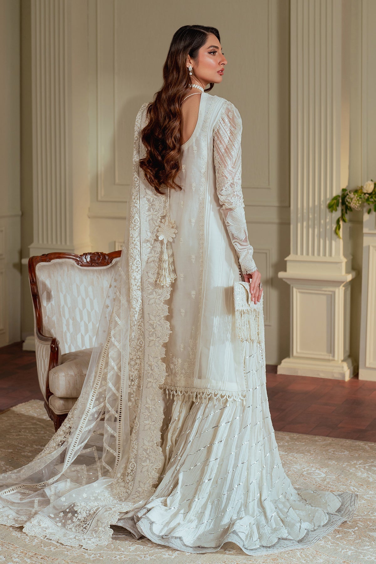 BAROQUE__EMBROIDERED CHIFFON CH13-02 STITCHED - House Of Hania