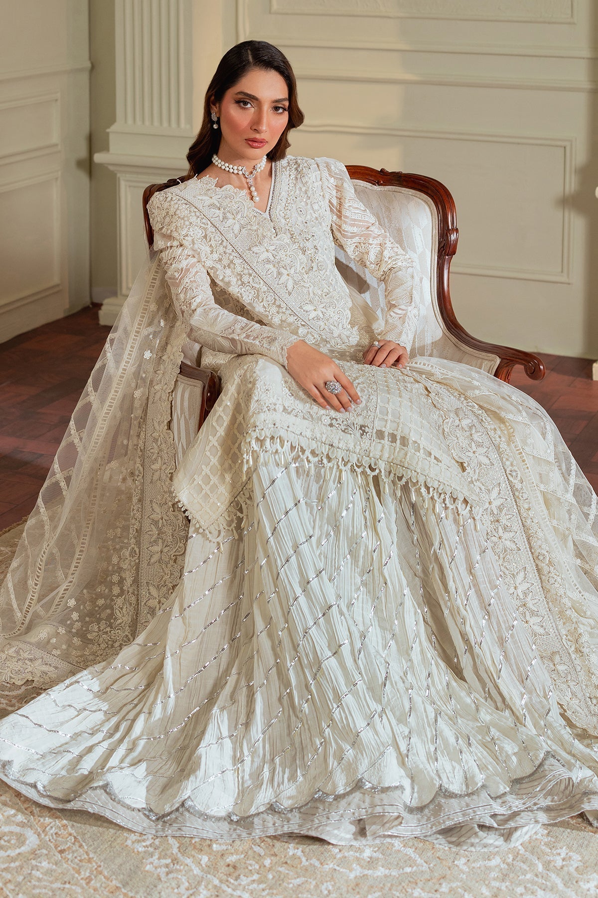 BAROQUE__EMBROIDERED CHIFFON CH13-02 STITCHED - House Of Hania