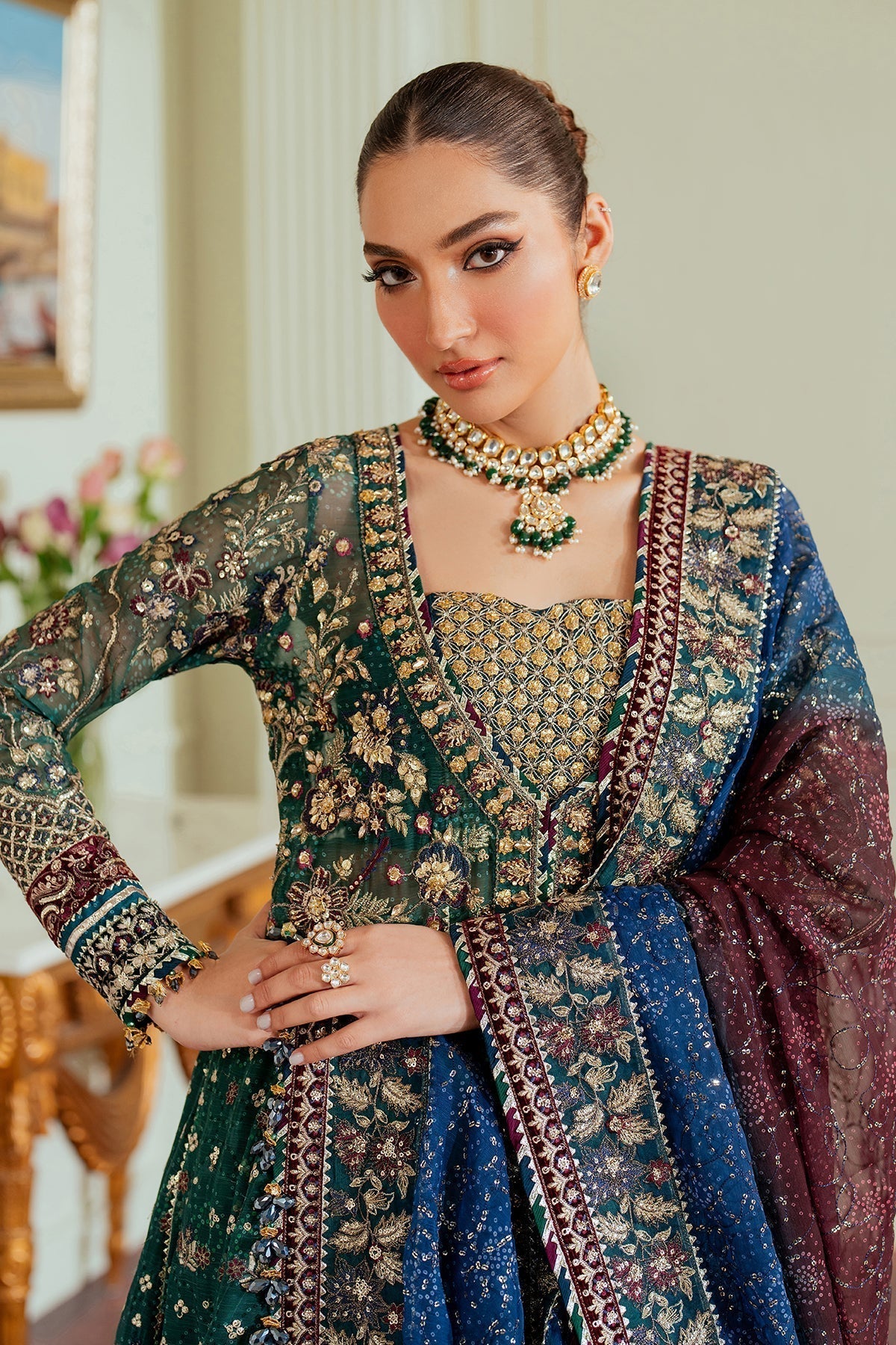BAROQUE__EMBROIDERED CHIFFON CH13-03 - House Of Hania