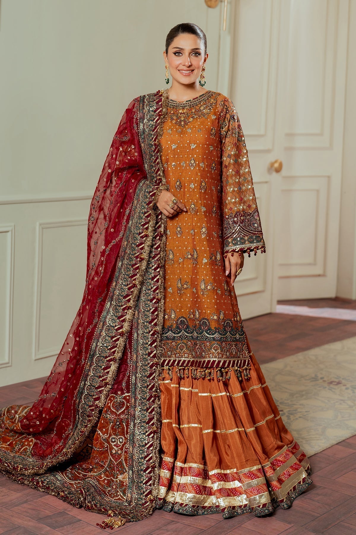 BAROQUE__EMBROIDERED NET CH13-01 STITCHED - House Of Hania