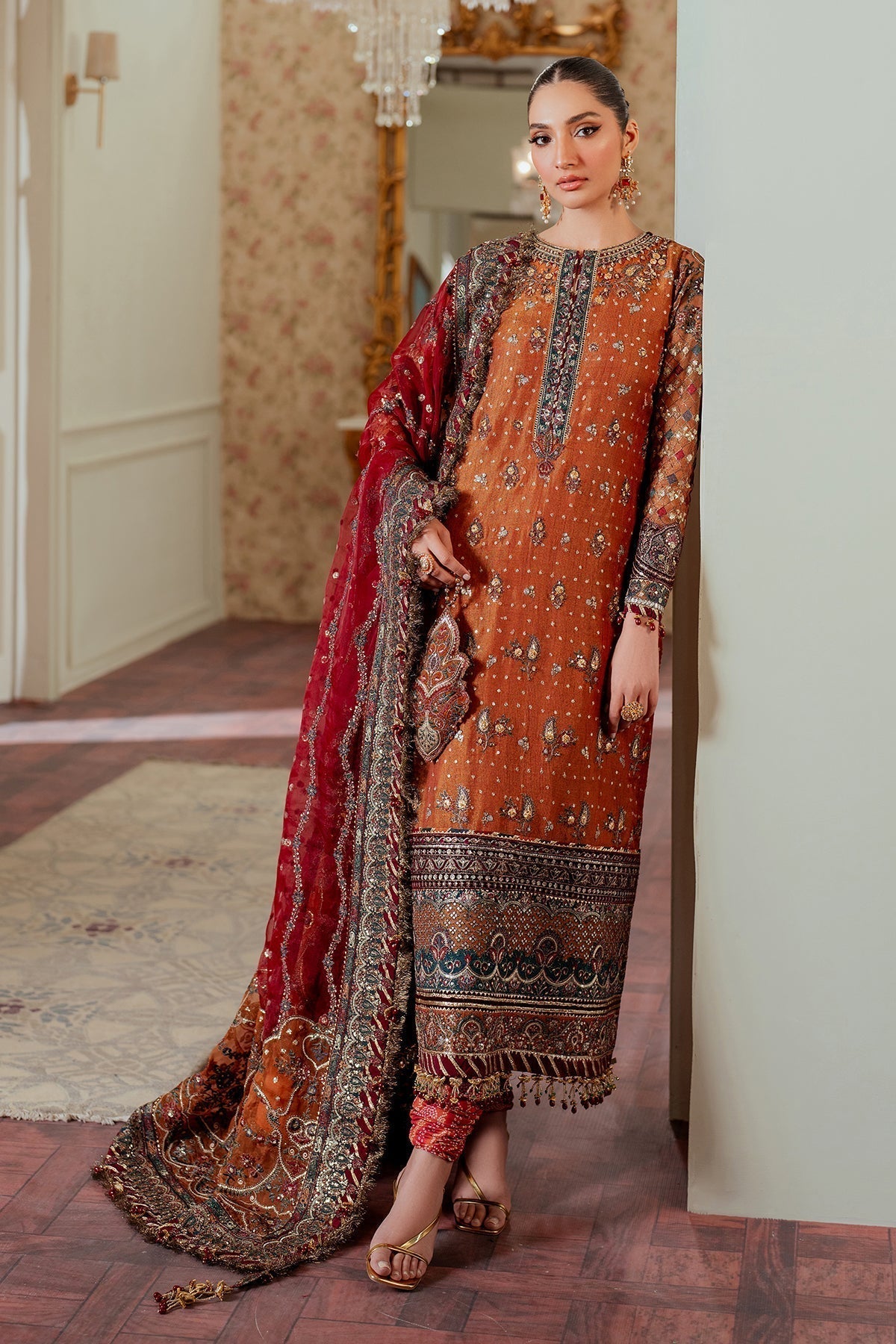 BAROQUE__EMBROIDERED NET CH13-01 STITCHED - House Of Hania