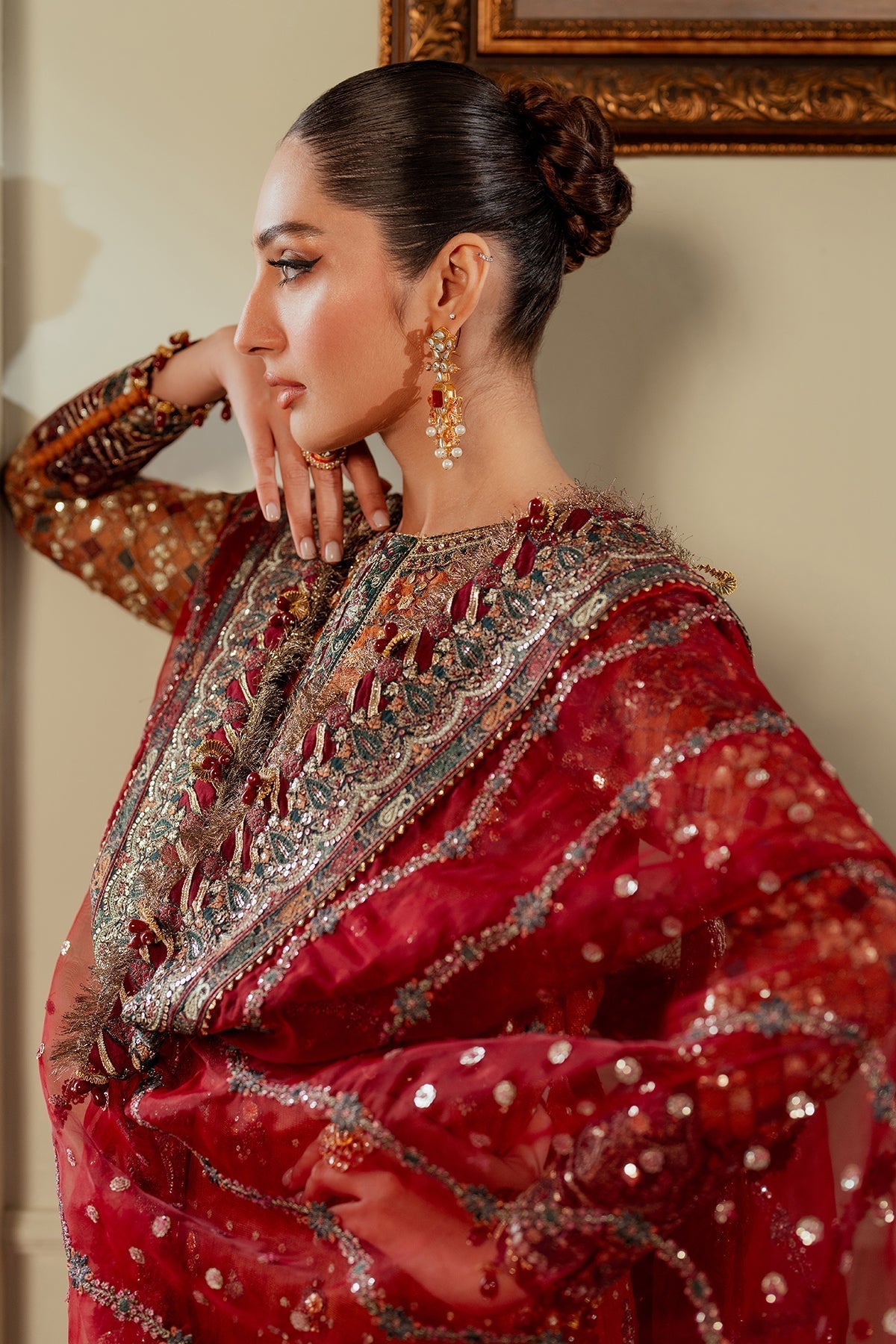 BAROQUE__EMBROIDERED NET CH13-01 STITCHED - House Of Hania