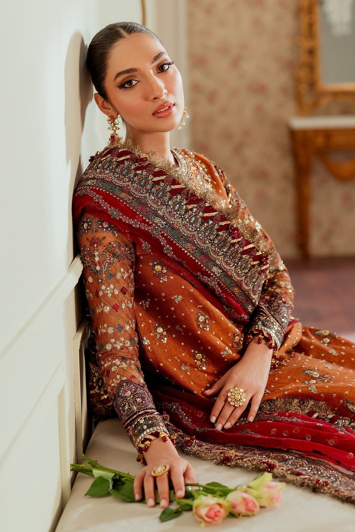 BAROQUE__EMBROIDERED NET CH13-01 STITCHED - House Of Hania