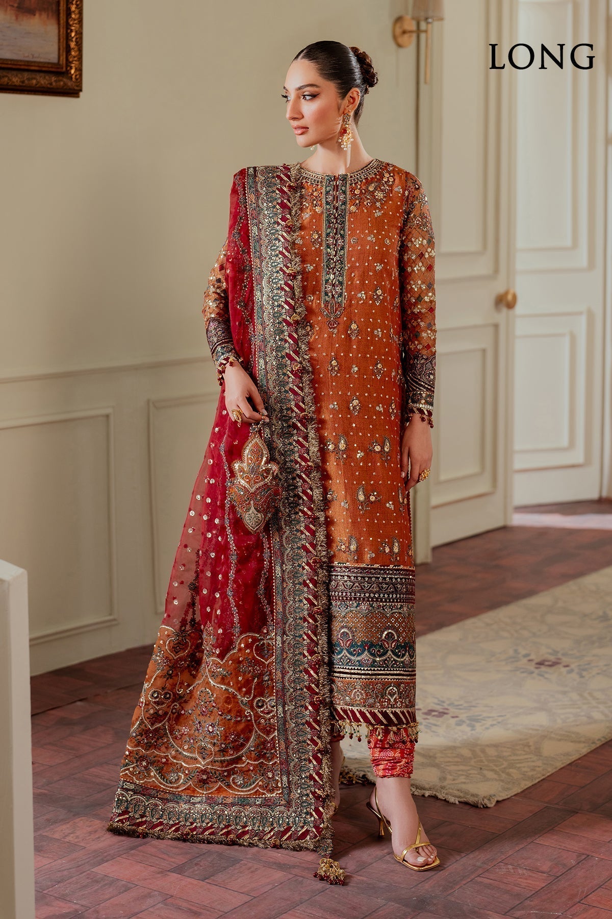 BAROQUE__EMBROIDERED NET CH13-01 STITCHED - House Of Hania