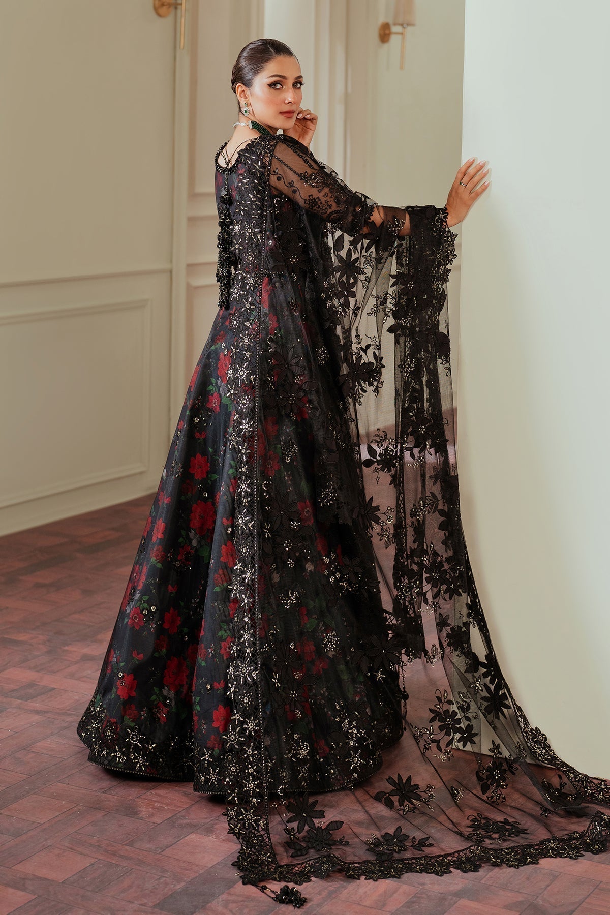 BAROQUE__EMBROIDERED NET CH13-05 STITCHED - House Of Hania