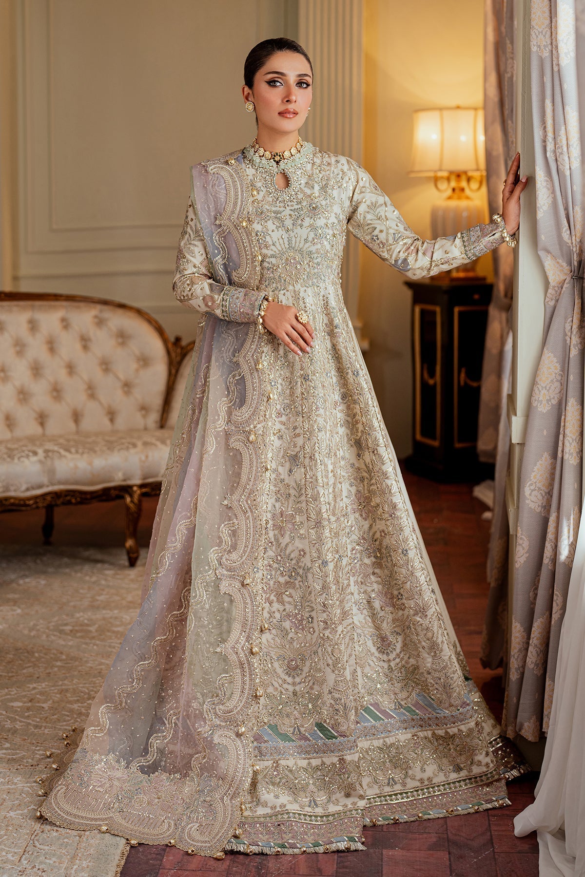 BAROQUE__EMBROIDERED NET CH13-06 STITCHED - House Of Hania