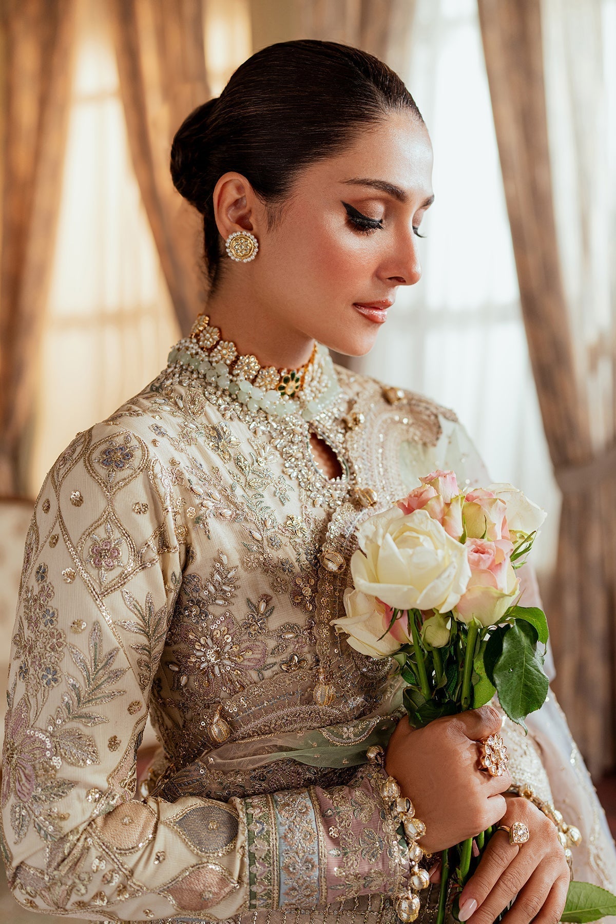 BAROQUE__EMBROIDERED NET CH13-06 STITCHED - House Of Hania