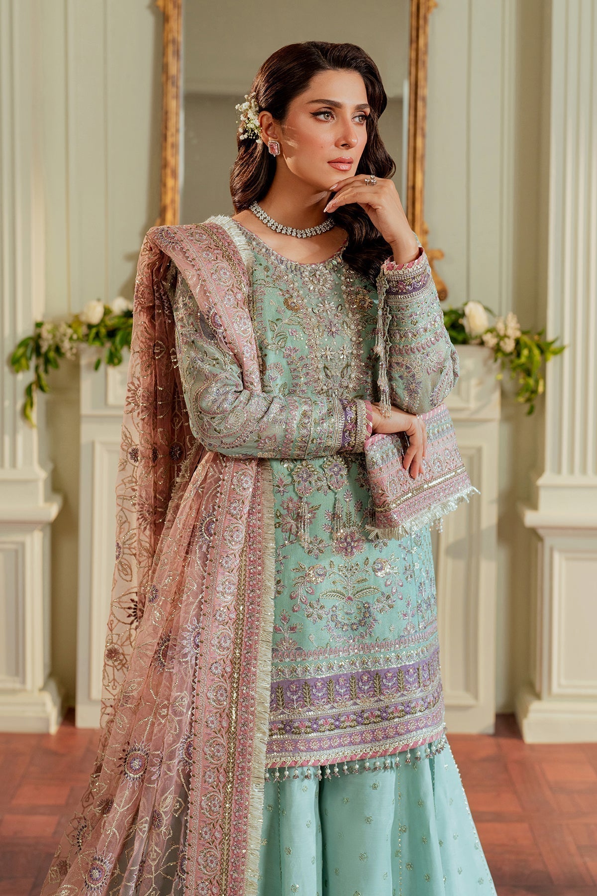 BAROQUE__EMBROIDERED NET CH13-08 STITCHED - House Of Hania