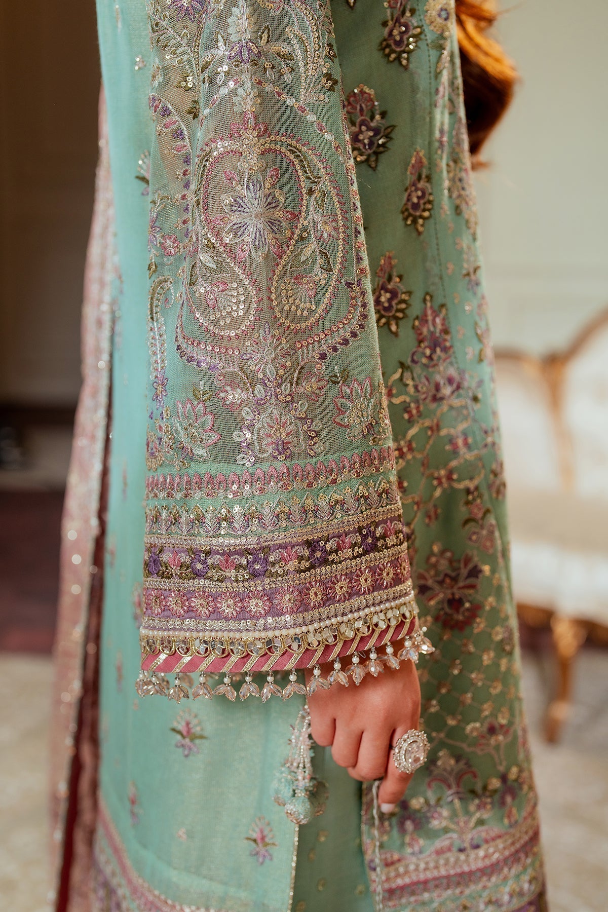 BAROQUE__EMBROIDERED NET CH13-08 STITCHED - House Of Hania