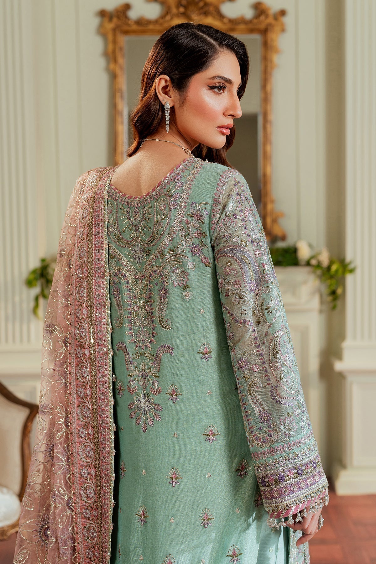 BAROQUE__EMBROIDERED NET CH13-08 STITCHED - House Of Hania