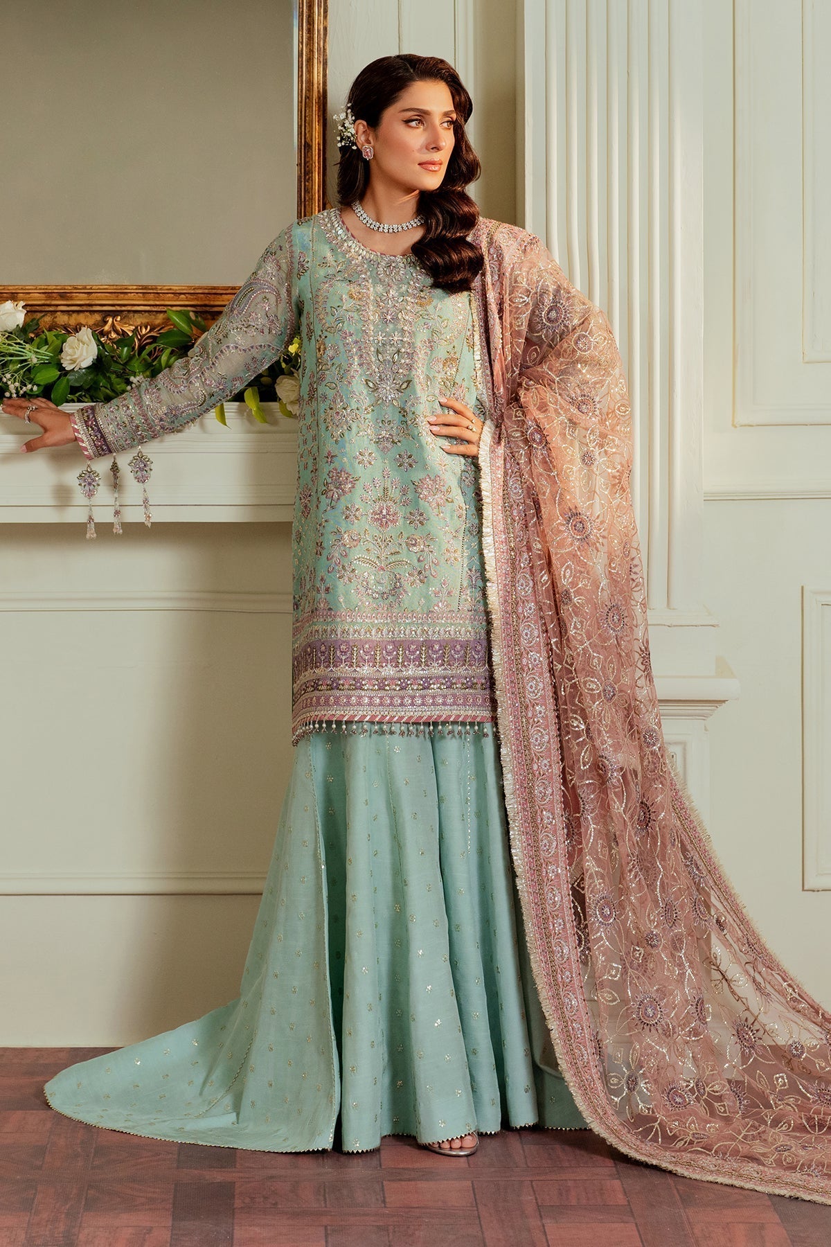BAROQUE__EMBROIDERED NET CH13-08 STITCHED - House Of Hania