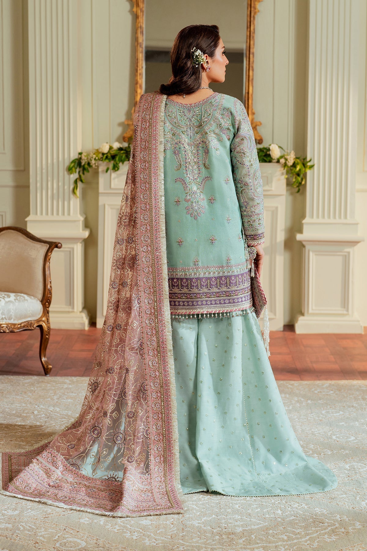 BAROQUE__EMBROIDERED NET CH13-08 STITCHED - House Of Hania